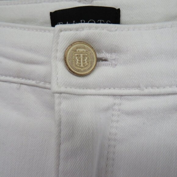 Talbots Pants Womens Size 6 White Denim Jeans Jegging Crop Stretch - Picture 3 of 9